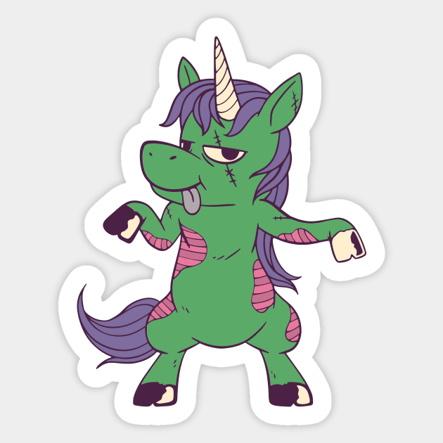 Funny Halloween Zombie Unicorn Sticker by SLAG_Creative